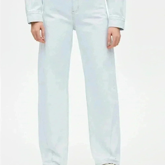 PULL & BEAR By SADIE SINK JEANS Wide Leg Limited Edition Women Size EUR 36 USA 4 - Picture 3 of 16